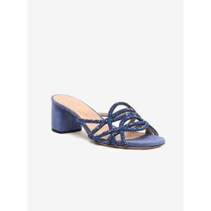 Maliparmi Cuts & Beads Slip On Mule Sandal Blue Size 7